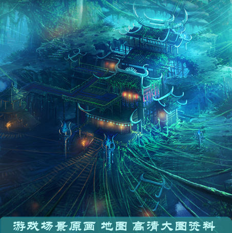 游戏美术素材/CG场景概念素材 2D唯美设定 精美游戏场景设计图