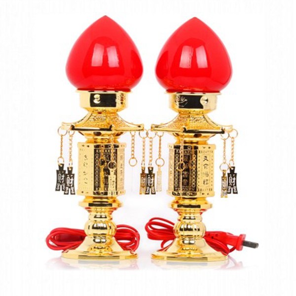 佛用品天官赐福纯铜电烛 观音佛前供LED灯电蜡烛波灯神社灯宫灯