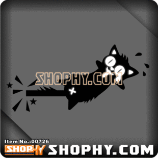 汽车踏板车贴纸3M反光贴00726被夹住尾巴的猫