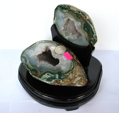 惊艳 巴西进口天然玛瑙聚宝盆旺财  镇宅 消磁 纳福 绿幽灵宝盆