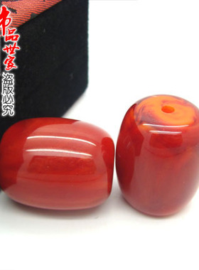 中东琥珀蜜蜡散珠/老红色蜜蜡鼓珠手链单珠/DIY桶珠配珠28mm手串