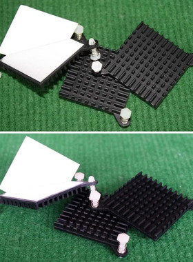 全新AAVID原装37.5x37.5x4.8进口散热器散热片 带金属铝膜导热贴