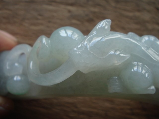 腾冲翡翠天然A货缅甸翡翠精湛龙年大吉龙钩把玩件3