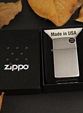 美国原装正品 ZIPPO打火机 芝宝 窄机纤细 纤巧段纱光板 专柜正版
