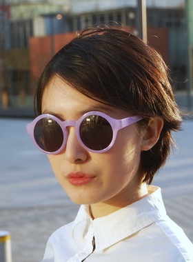 墨镜欧美女士圆框复古风太阳镜