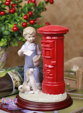 英伦陶瓷邮筒生日礼品摆件特价