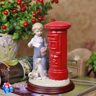 外贸英国陶瓷独特瓷偶人物桌面摆件生日雅致礼品 寄出满满的思念