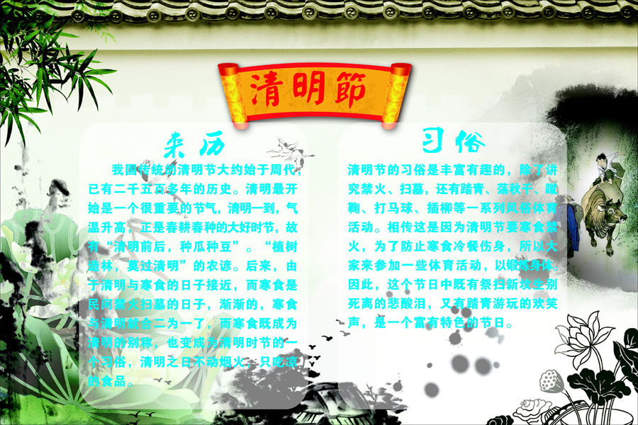 海报印制195素材清明节吊旗展板137清明节来历及习俗 cdr