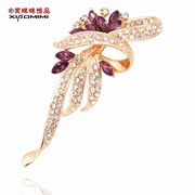 Post Korean version of smile package suit vintage crystal flower Diamante brooch women fancy brooch pin clasp-Korean