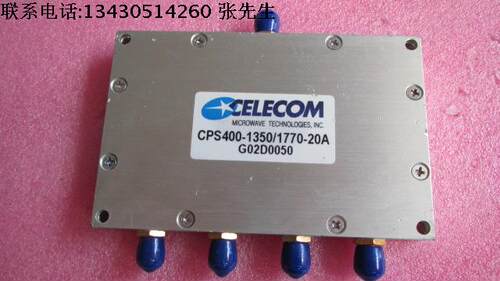CELECOM 进口CPS400-1350/1770-20A 0.8-2.1GHz SMA RF 一分四功分器 射频功分器 微波功分器 质量包好，包能用  可提供详细测试图。请看以下。 一分四功分器 频率范围：0.8-2.1GHz  实际测试频率,下面有测试图 隔离度:20dB