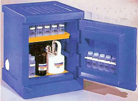 蓝色单门PE抗强腐蚀性化学品安全储存柜