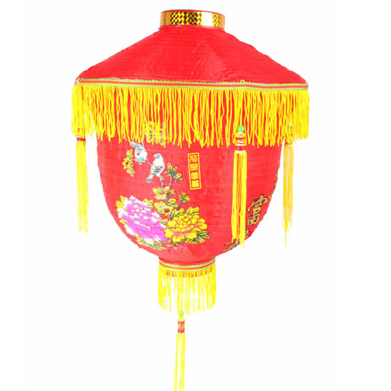 婚庆春节宫灯红色花灯家用伸缩折叠绸布钢丝大红灯笼 定制