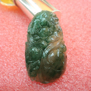 玉如意 南阳独山玉吊坠金蟾天蓝独玉料南阳独玉挂件富贵缠身