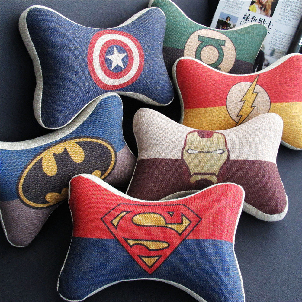 超人蝙蝠侠美国队长 汽车用棉麻慢回弹记忆棉头枕护颈椎骨头枕在类目 居家布艺, 靠垫/抱枕中 - 来自Buy2taobao.com提供专业的淘宝代购服务