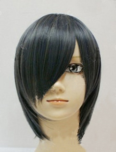 原版黑执事夏尔深灰色cosplay假发 长刘海顺直短发 cos假发