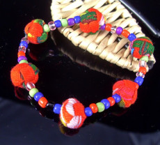 手链--东北花布盘扣制作(珠珠链链)--各色