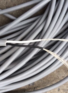 灰色2芯0.5电线RVV柔软耐折纯铜国标镀锡拖链航空插头线外径5mm