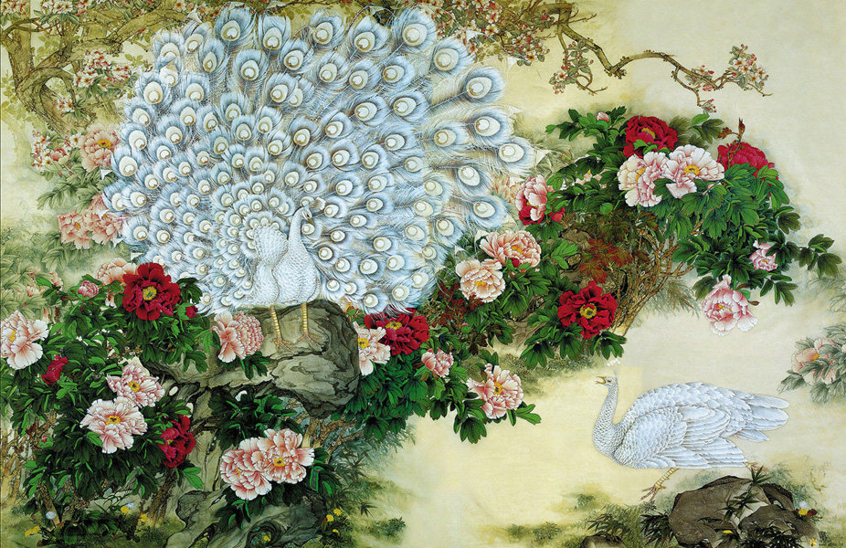 707海报印制海报展板写真喷绘贴纸素材58满园春色国画艺术 - 副本