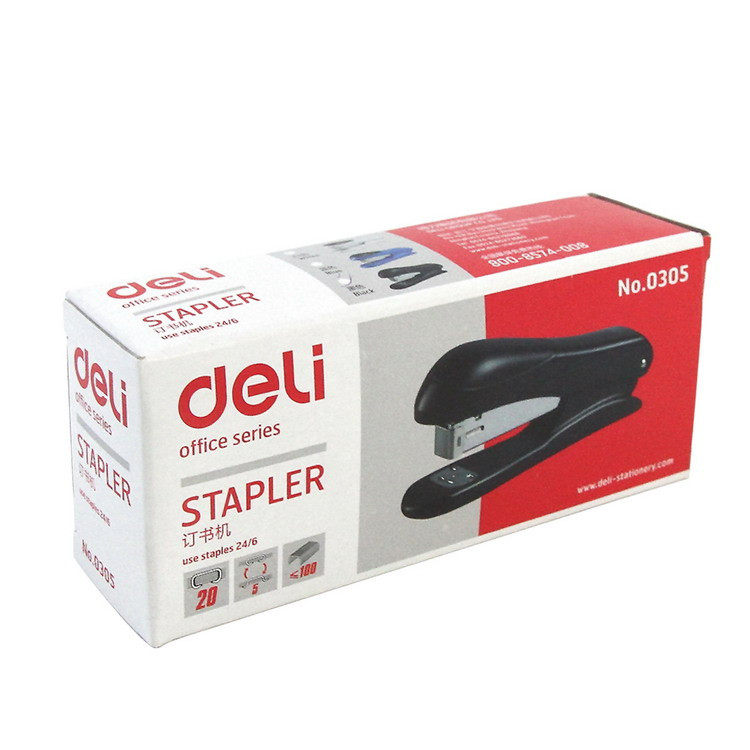 得力办公文化用品 统一订书机0305 订书器 12号针钉 订20张纸