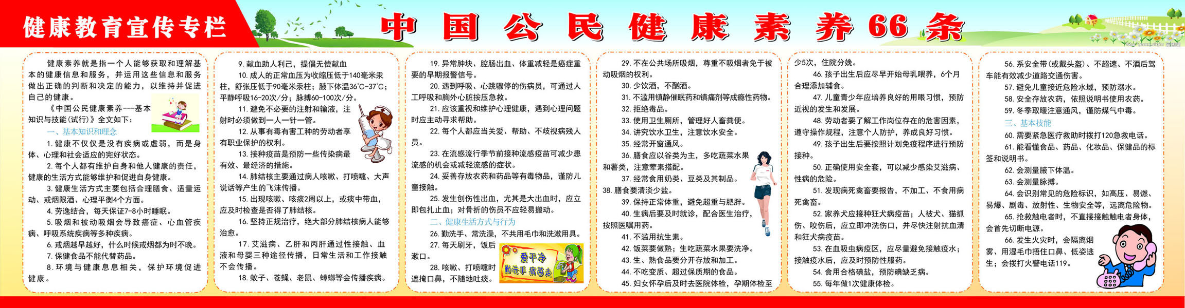 559海报印制海报展板素材175中国公民健康素养66条 个性定制