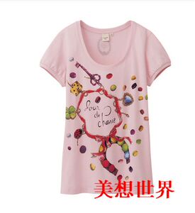 双十一特价满88包邮女款女装优 T恤(短袖)印花T恤，打底衫
