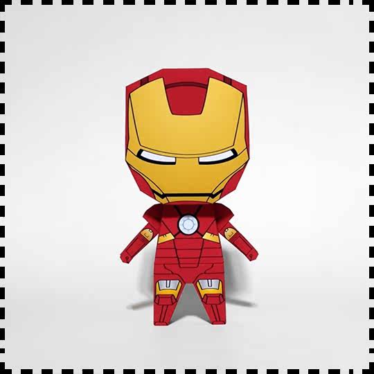 q版钢铁侠 mark7盔甲 动漫人偶 纸模型手工拼装创意立体纸艺diy