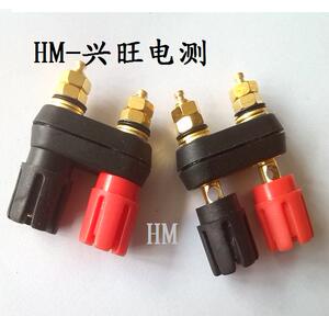 双拼镀金接线柱 红黑连体接线柱 柱功放音响专用插座梅花双排接线