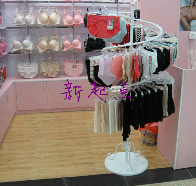 铁艺内衣内裤店文胸货架展示架超市商场中岛架圆形内衣短裤挂衣架