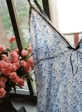 J712［清凉一季］白色 青花瓷的清新 雅致款高端睡裙 S/M/L