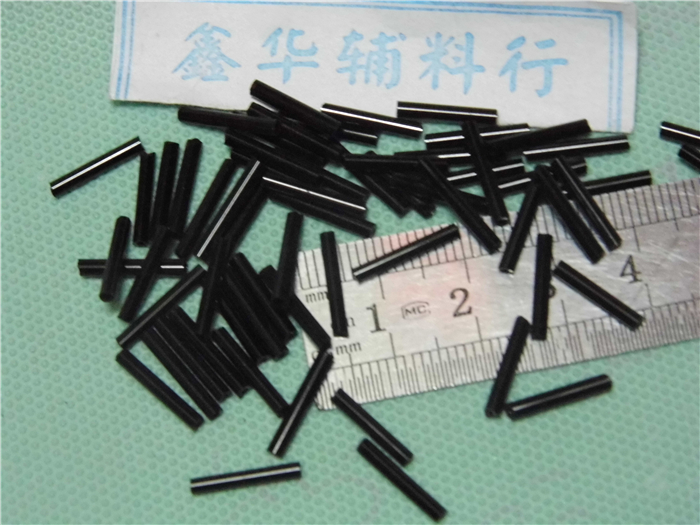 DIY散珠材料 手缝珠子饰品配件服装辅料实色长管珠6mm小配件 黑色