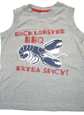 乐天BABY*H+T 4-5岁灰色龙虾全棉针织汗衫背心