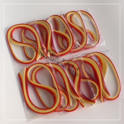 特价80克纸衍纸条paper quilling卷纸条五色渐变黄5色62厘米50