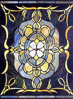 玄关隔断屏风窗吊顶柜门芯欧式帝凡尼艺术玻璃蒂凡尼蓝色抽象