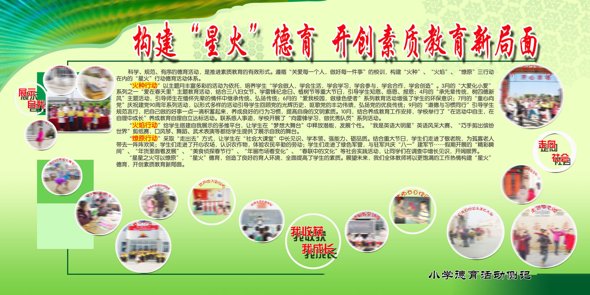 602海报印制海报展板素材294学校小学星火德育教育看板