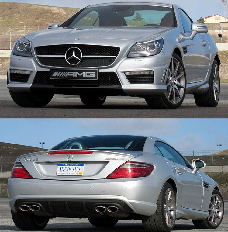 适用奔驰R172改装SLK55防护专用外观套件前杠后杠侧裙爆改大包围