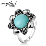 Is 925 Silver sunflower ring Thai Korean fashion woman exaggerated Thai silver jewelry, birthday gifts