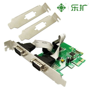 乐扩 PCIE串口扩展卡 PCI-E转接卡 2口RS232 DELL HP小机箱 com卡