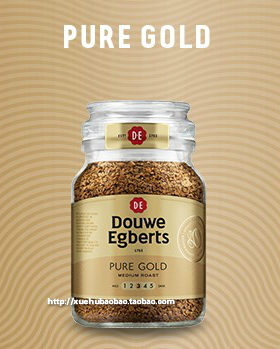 荷兰精品咖啡Douwe Egberts冻干速溶黑咖啡摩卡纳本尊190g金瓶装