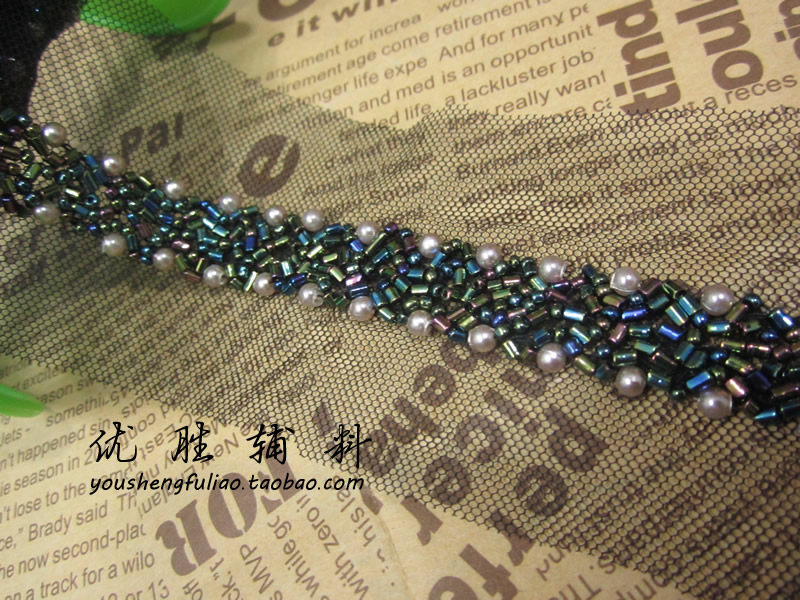 黑底彩兰色服装辅料钉珠花边重工手工DIY装饰配件配饰品 优胜辅料|ruв категории домашний ткань, швейная diy материалов, инструментов и готовой продукции, швейная diy аксессуары/аксессуары/аксессуары, кружева - от Buy2taobao.com для оказания профессиональной услуги покупки агента Taobao