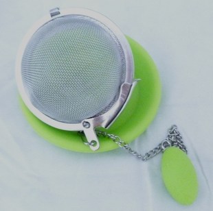 滤茶器 硅胶链坠5cm网球型不锈钢茶漏隔 茶道 茶具零配 泡茶器