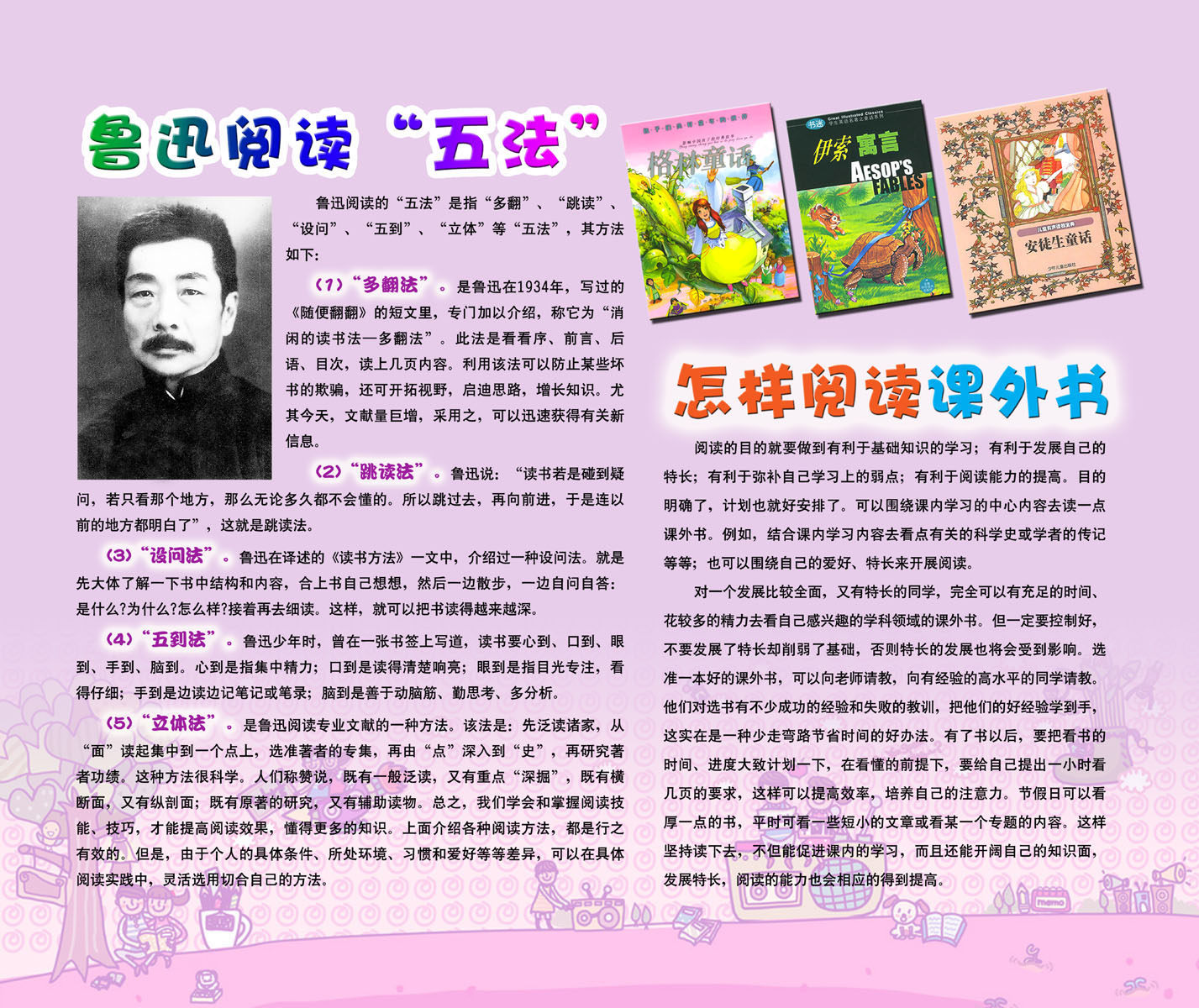 海报印制667展板素材503学校文化鲁迅阅读五法