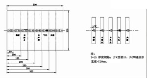 。TOFD模拟焊缝试块 T=15mm 开V型坡口 外焊接形成宽度小于等于20