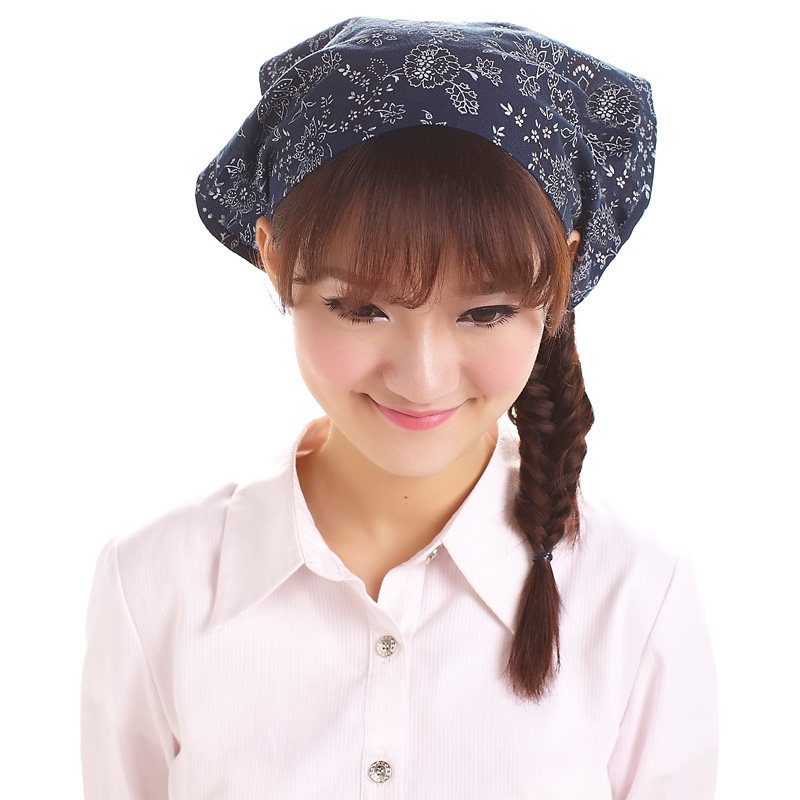 帽子女女士头巾  女服务员头巾帽 女款花布头巾 工厂头巾帽子女