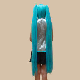 VOCALOID V家初音 高温丝 MIKU 湖蓝色 cosplay 假发