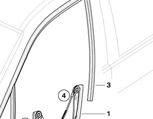318i LCI 320325密封条 E90 宝马3系原厂配件车窗导向条前车门BMW