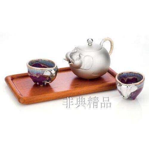 包邮皇家梵诗TS12吉象彩瓷镶锡茶具套装商务礼品工艺品生日礼品