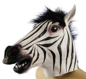 促销斑马面具 马头面具 动物头套 乳胶面具马面具 天然环保乳胶