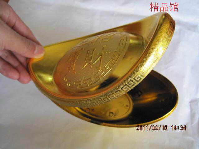 特大塑料金元宝元旦圣诞春节装饰品摆件糖果盒摄影道具