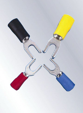 叉形预绝缘接线端子 端头 冷压接线端子 SV1.25-3 4 2-3 4 紫铜