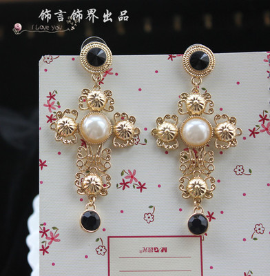 戚薇同款珍珠大耳钉杂志款走秀